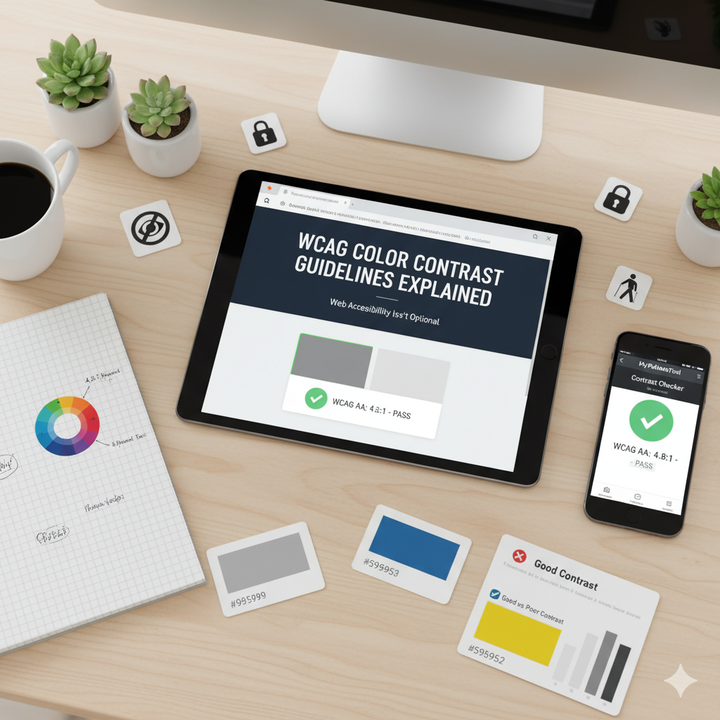 Accessibility icon with contrasting colors representing WCAG standards